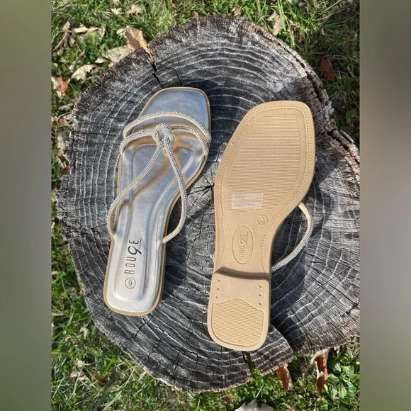 Rogue Helium Gold Rhinestone Sandals - Picture 5 of 7